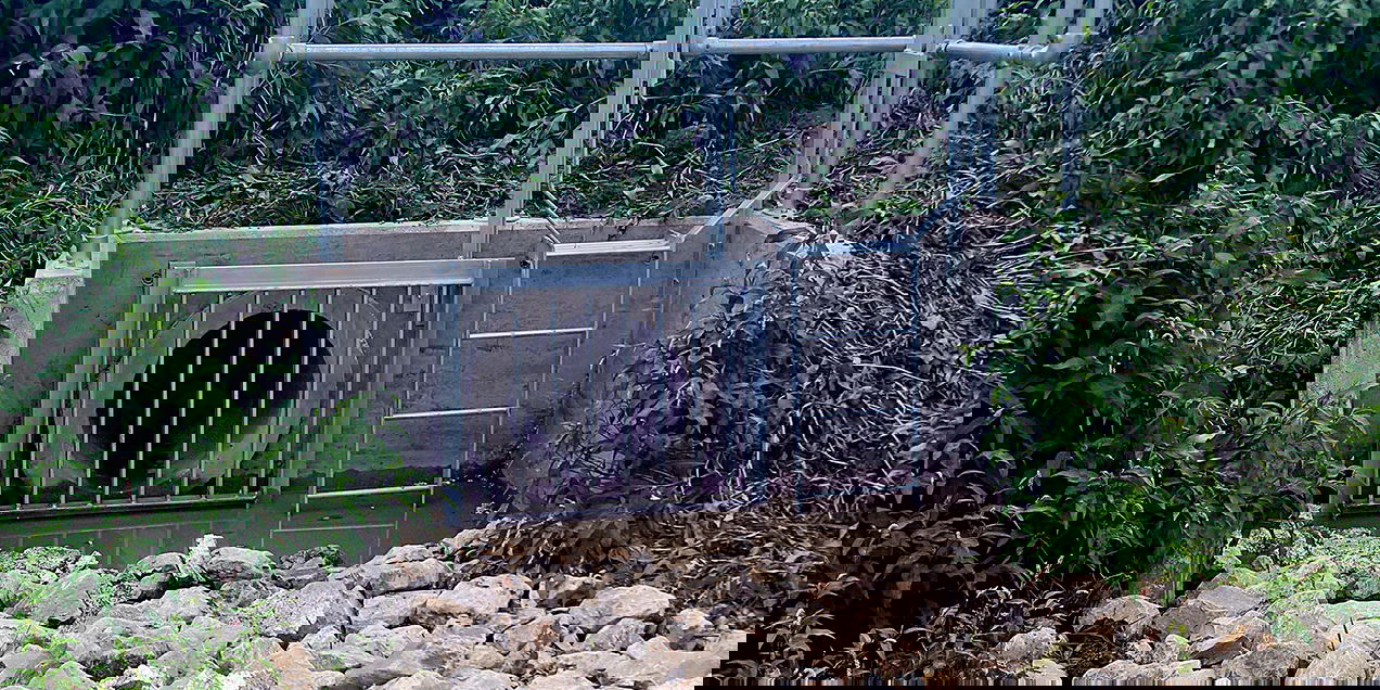 Steel grate installed