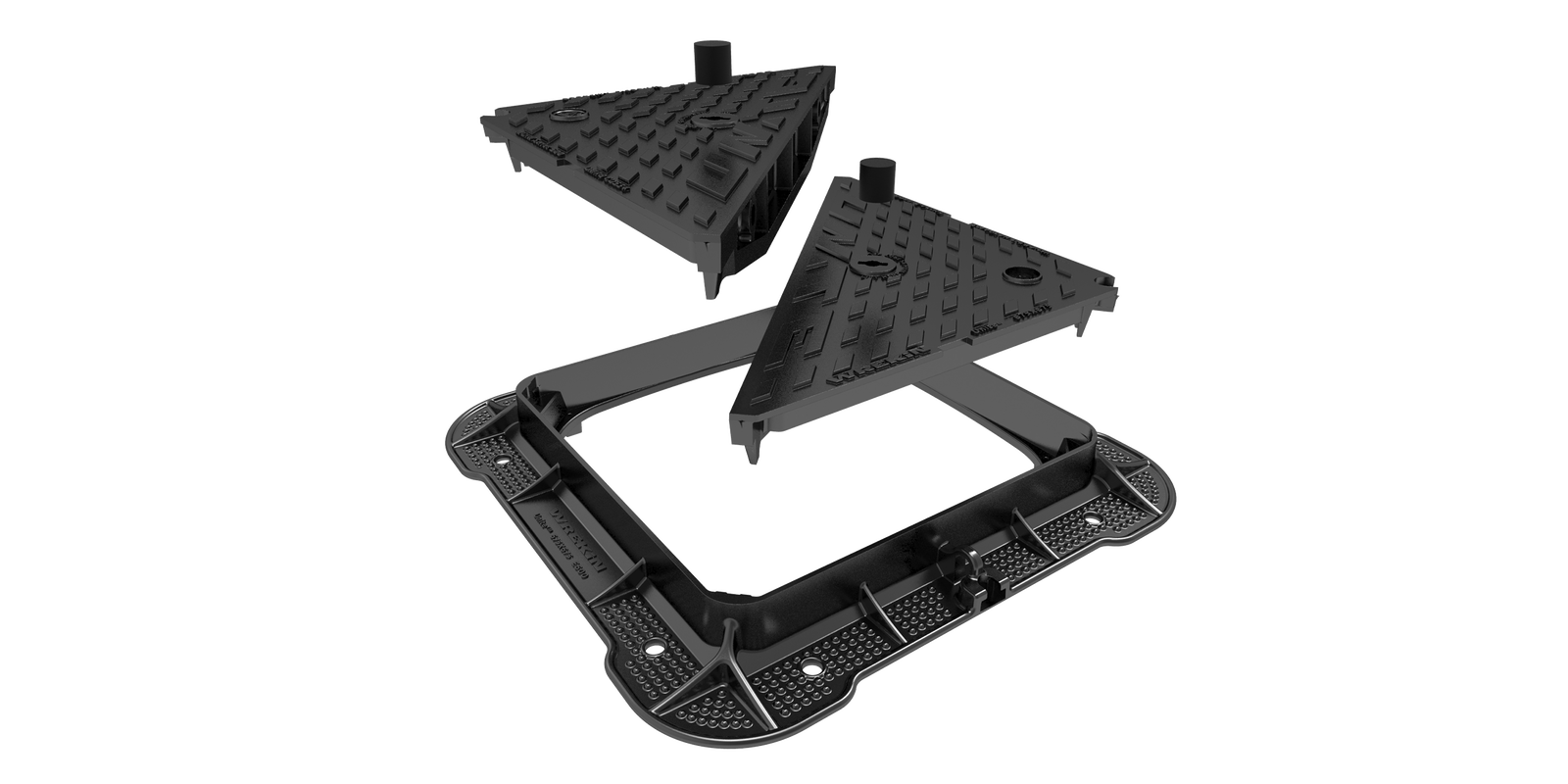 Unite E600 Square Manhole Cover Exploded Render