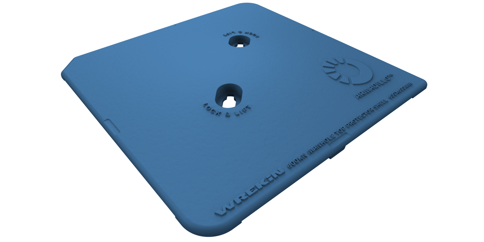 Armadillo bespoke manhole cover protector in blue