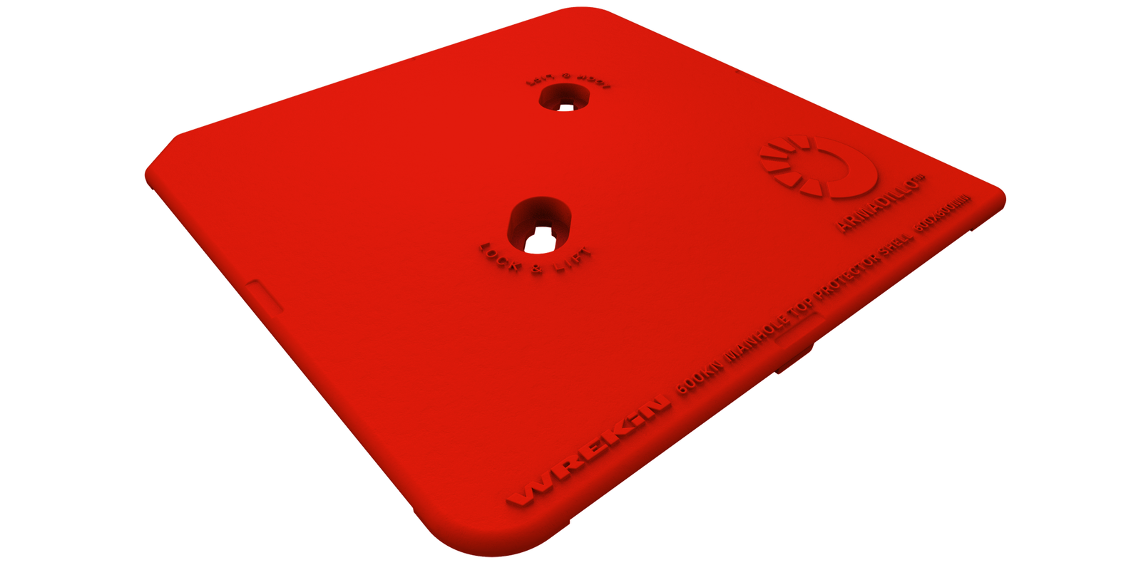 Armadillo bespoke manhole cover protector in red