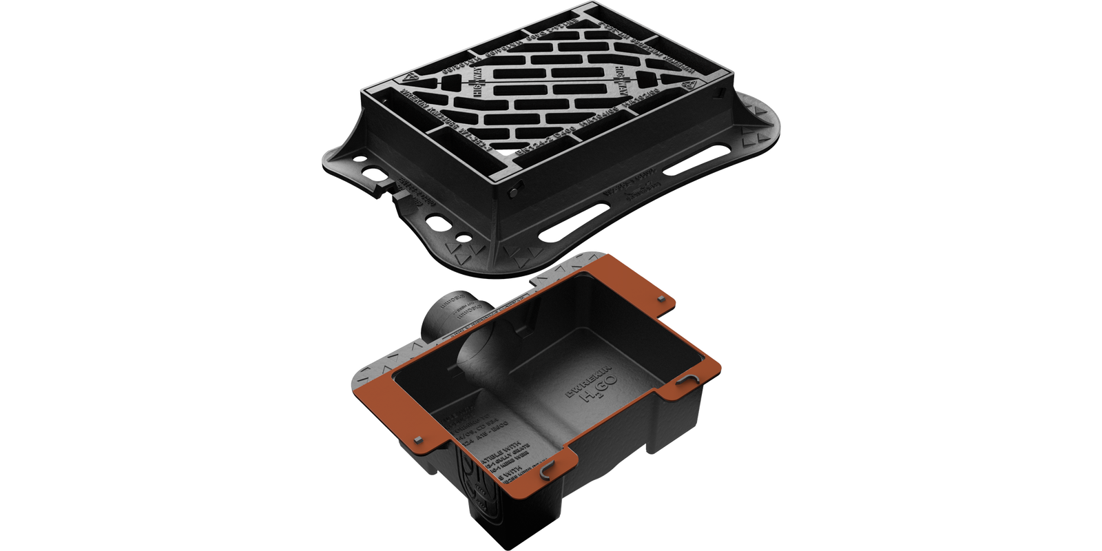 The Gully Grating is intended to be located on our Gully Chute Connector with a layer of UniPak bedding mortar between them.
