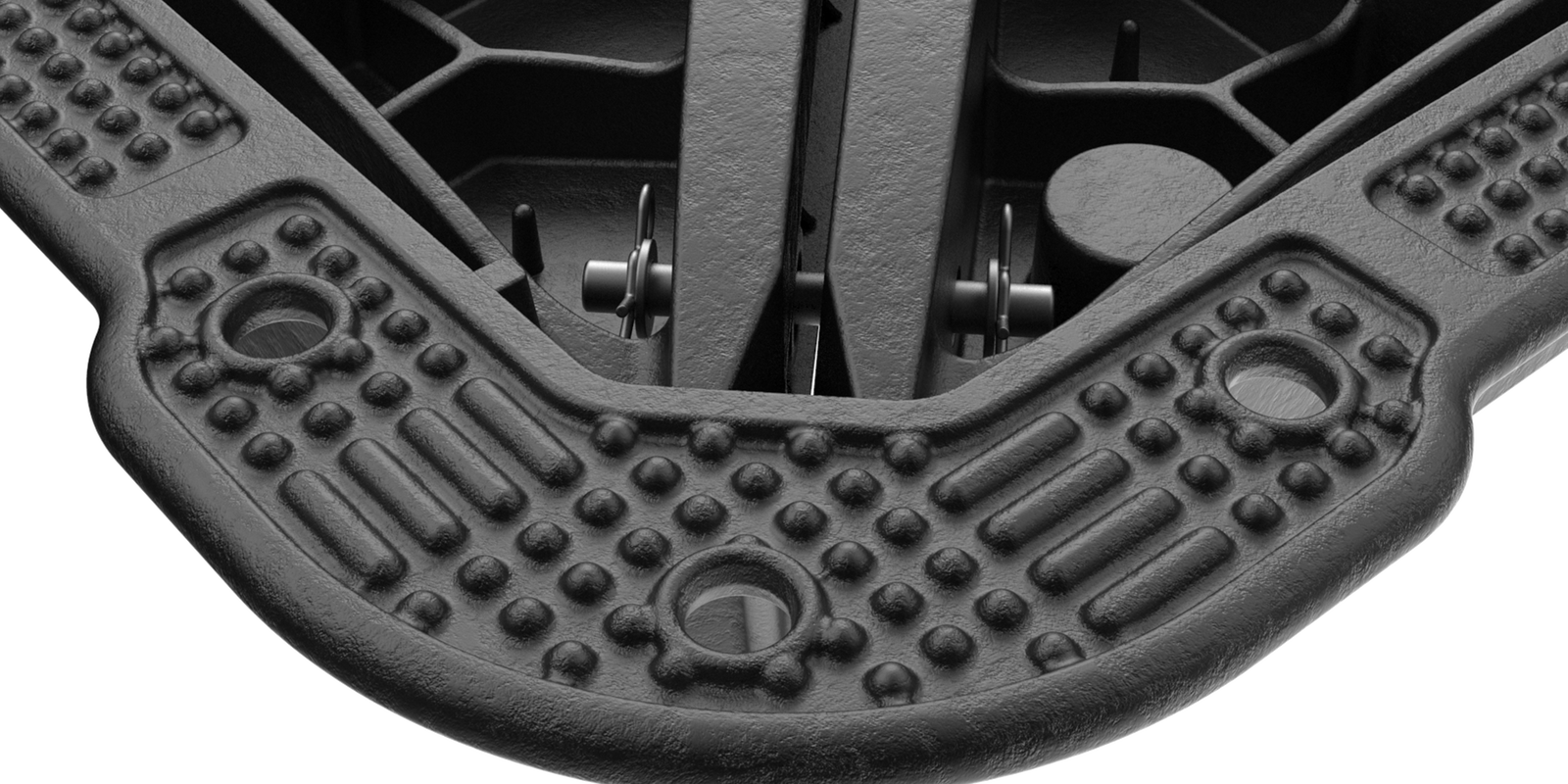 Rounded textured flange and mortar holes increase mortar performance and compatibility