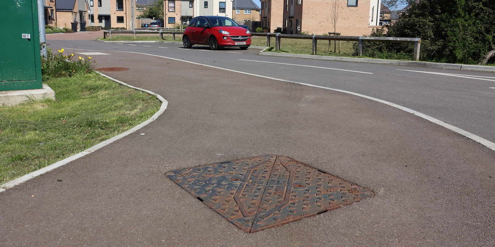 Oxidation formed on a manhole cover
