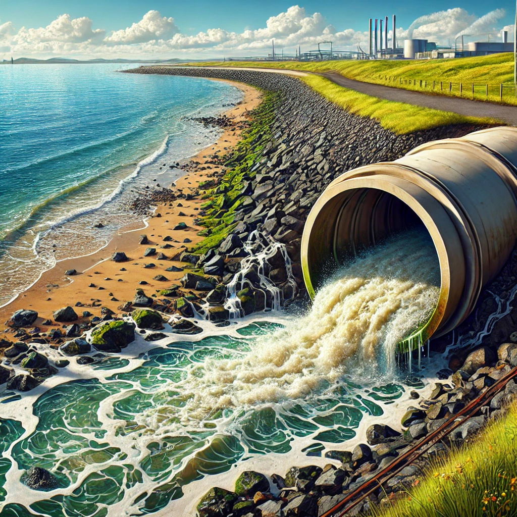 Dirty water making its way to the sea through the sewage network