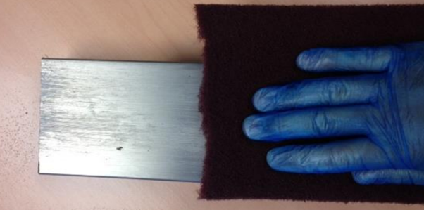 Rubbing steel with medium scotch