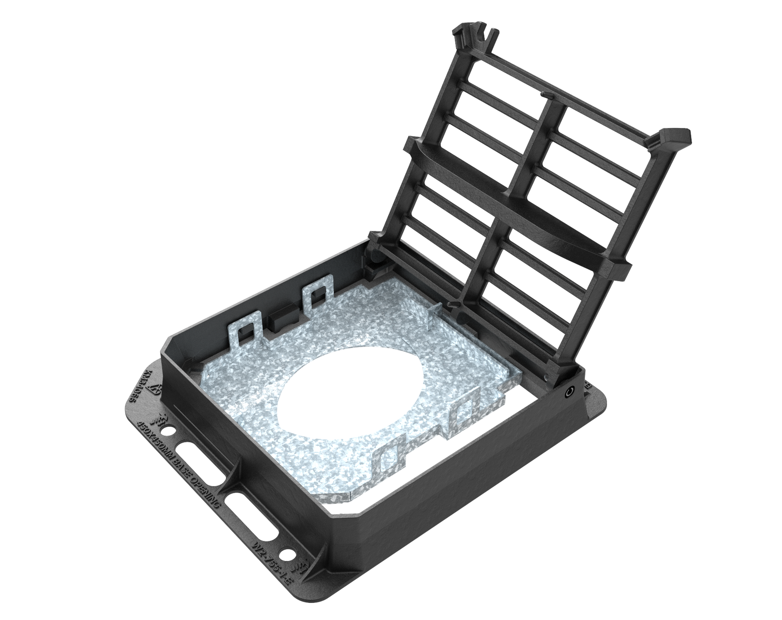 Silt Shield locator plate being installed with Grate open