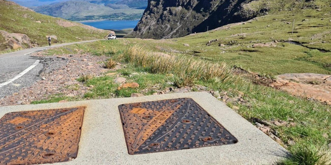 Oxidation formed on a manhole cover