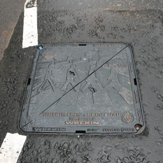Abbey Road commemorative manhole cover design