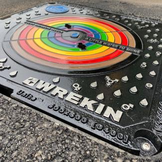 LGBTQIA+ cover installed in road