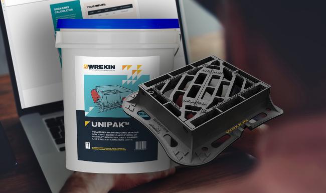 Laptop with product render of Unipak and Gully Grate